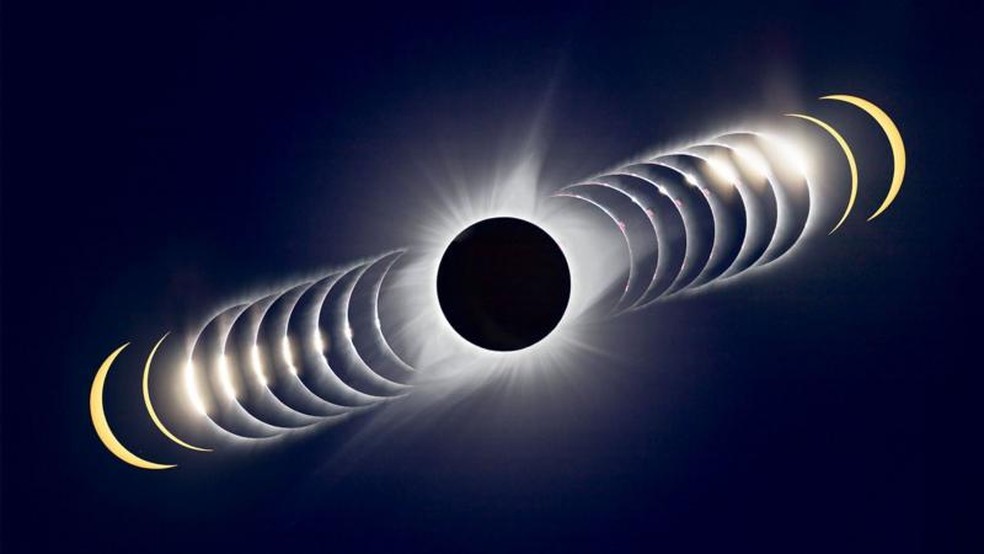 O eclipse de abril de 2024 irá atravessar áreas muito mais povoadas do que o anterior, em 2017 — Foto: GETTY IMAGES via BBC