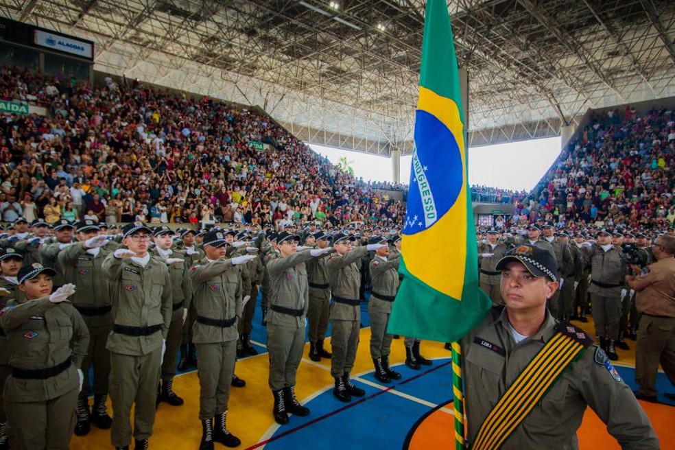Formatura de 923 novos policiais militares de Alagoas — Foto: Pei Fon / Agência Alagoas