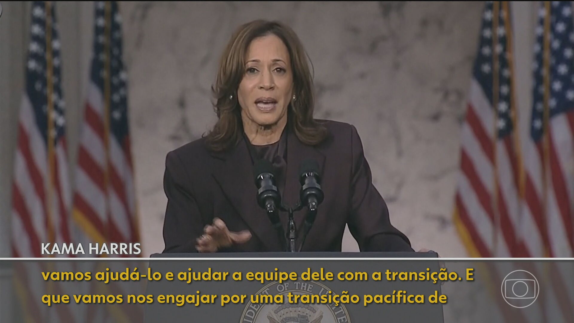 Kamala Harris discursa após derrota para Trump: 'Nunca desistiremos da luta pela nossa democracia'