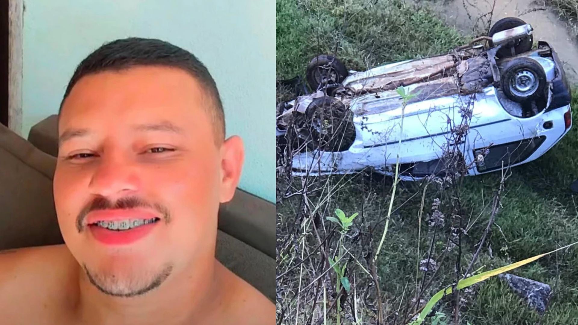 Jovem morre após carro capotar e cair em córrego em Muniz Freire, no ES