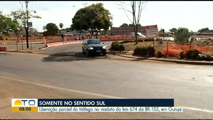 Tráfego de viaduto é liberado parcialmente na BR-153 em Gurupi