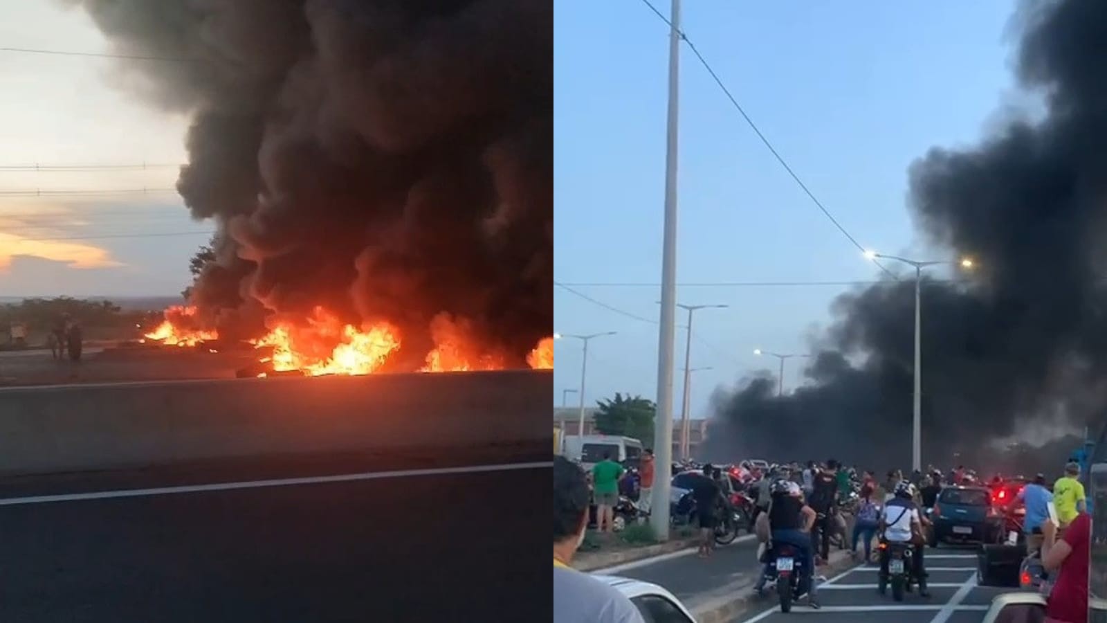 Manifestantes interditam BR-316 em Teresina; protesto tem relação com o latrocínio de açougueiro 