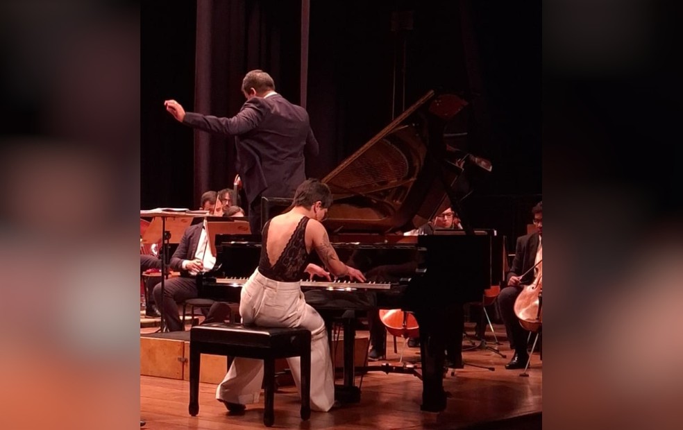 Lorraine também já fez parte do Conservatório de Tatuí (SP) — Foto: Arquivo pessoal/Lorraine Gregório de Oliveira