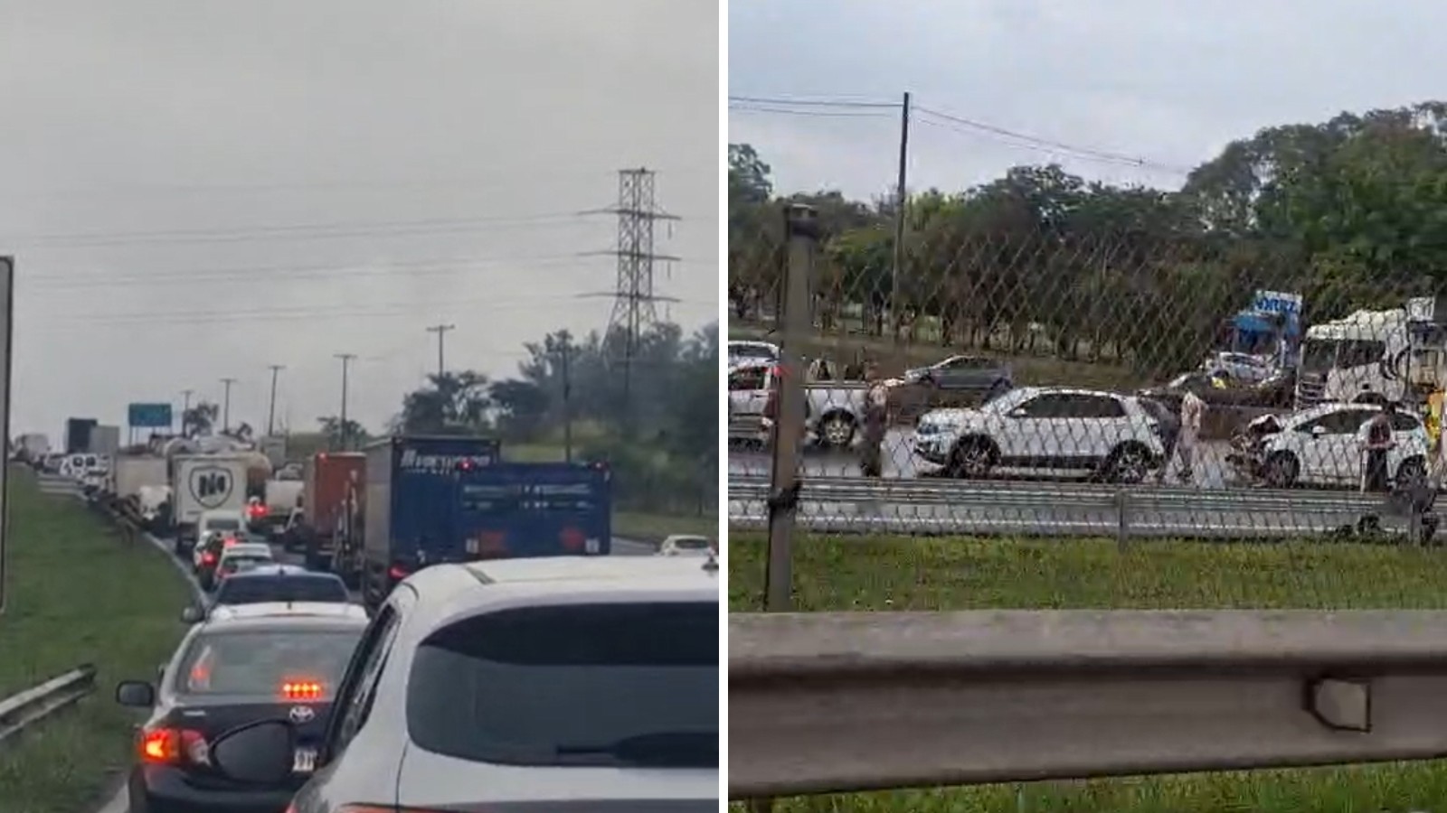 Quatro acidentes são registrados em 20 minutos na Anhanguera, entre Campinas e Sumaré