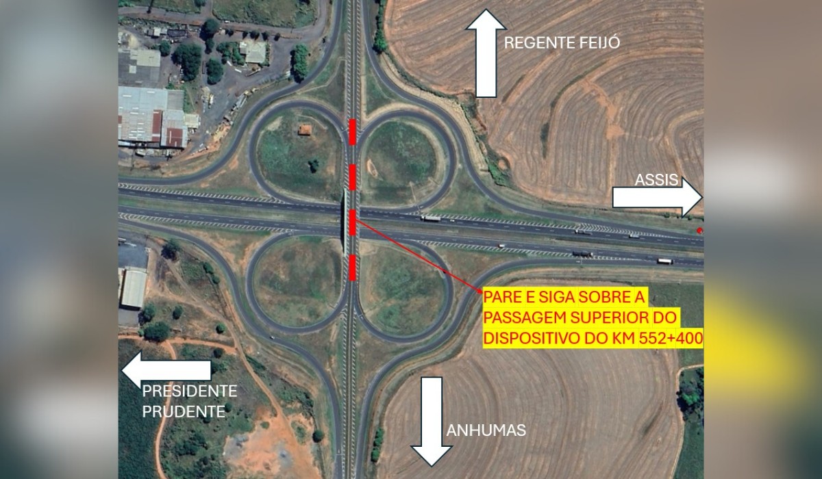 Viaduto da Rodovia Raposo Tavares inicia sistema 'Pare e Siga' entre Regente Feijó e Anhumas 