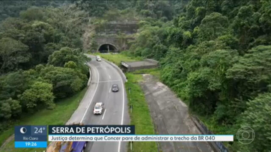 Justiça determina que Concer pare de administrar trecho da BR-040 na Serra de Petrópolis - Programa: RJ2 