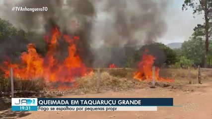 Incêndio atinge propriedades em Taquarussu Grande, na capital
