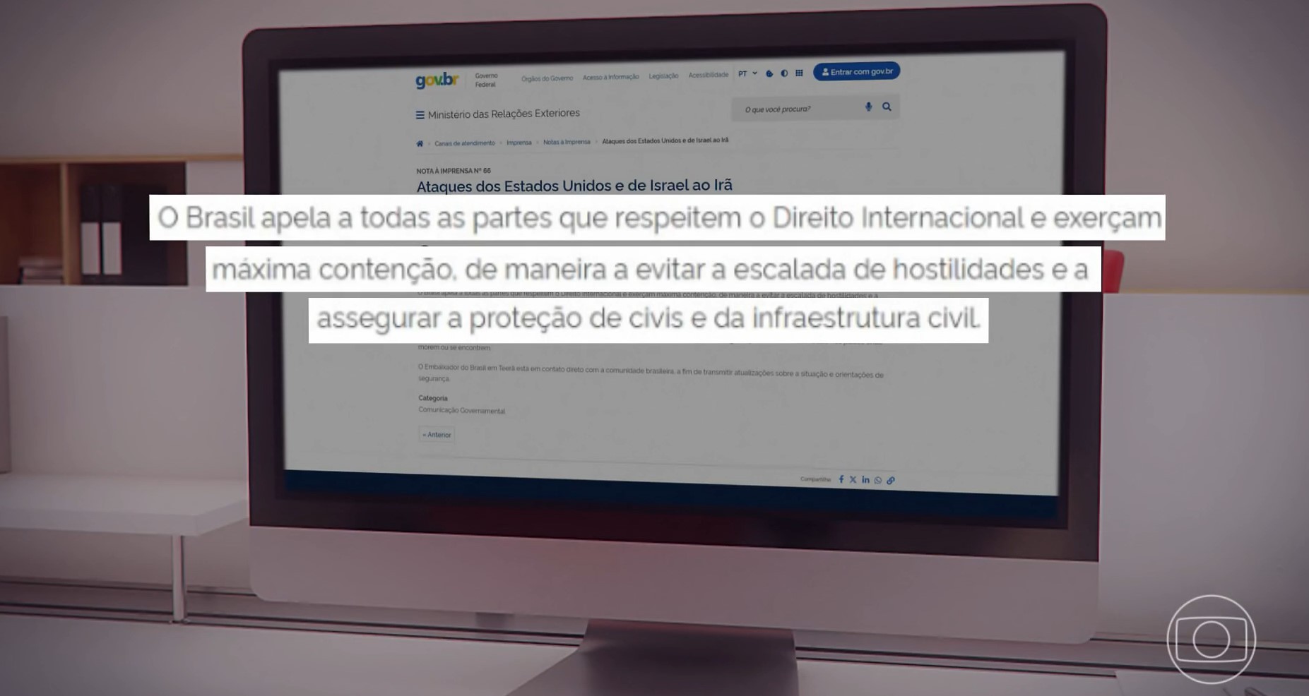 Governo brasileiro condena ataques contra o Irã e manifesta grave preocupação