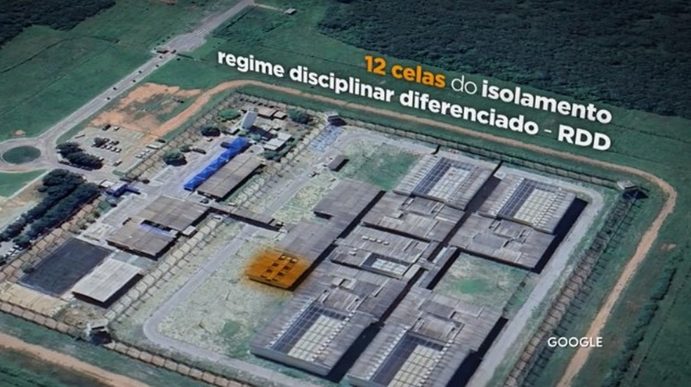 Onde ficam as celas do isolamento do regime disciplinar diferenciado no presídio de segurança máxima de Mossoró — Foto: Reprodução Fantástico