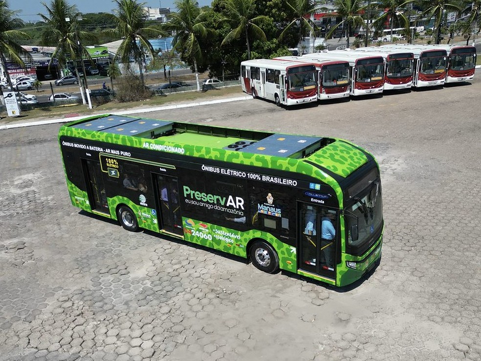 Manaus ganha primeiro ônibus 100% elétrico; veículo vai atender a Ufam | Amazonas | G1