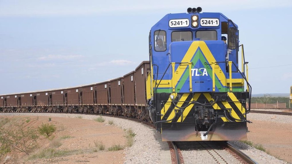 Locomotivas da Transnordestina devem transportar grãos, minérios, combustíveis, entre outras mercadorias — Foto: Transnordestina Logística SA