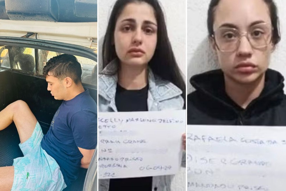 Mario, Marcelly e Rafaela, investigados pelo homicdio contra o comerciante Igor Peretto — Foto: Reproduo e Redes sociais