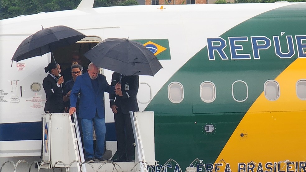 Presidente Lula desembarca em Belo Horizonte — Foto: Fabiano Villela/ TV Globo
