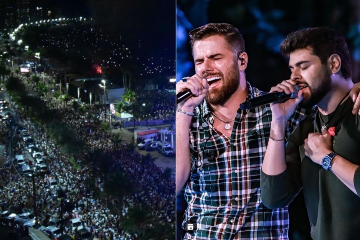 PM dispara no meio da multidão durante show de Zé Neto e Cristiano no litoral de SP e fere ao menos quatro pessoas; atirador foi preso