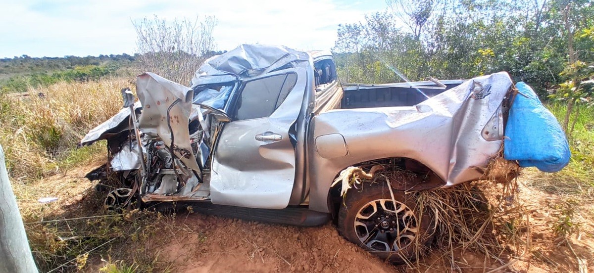 Idoso morre após capotar caminhonete em rodovia de MS