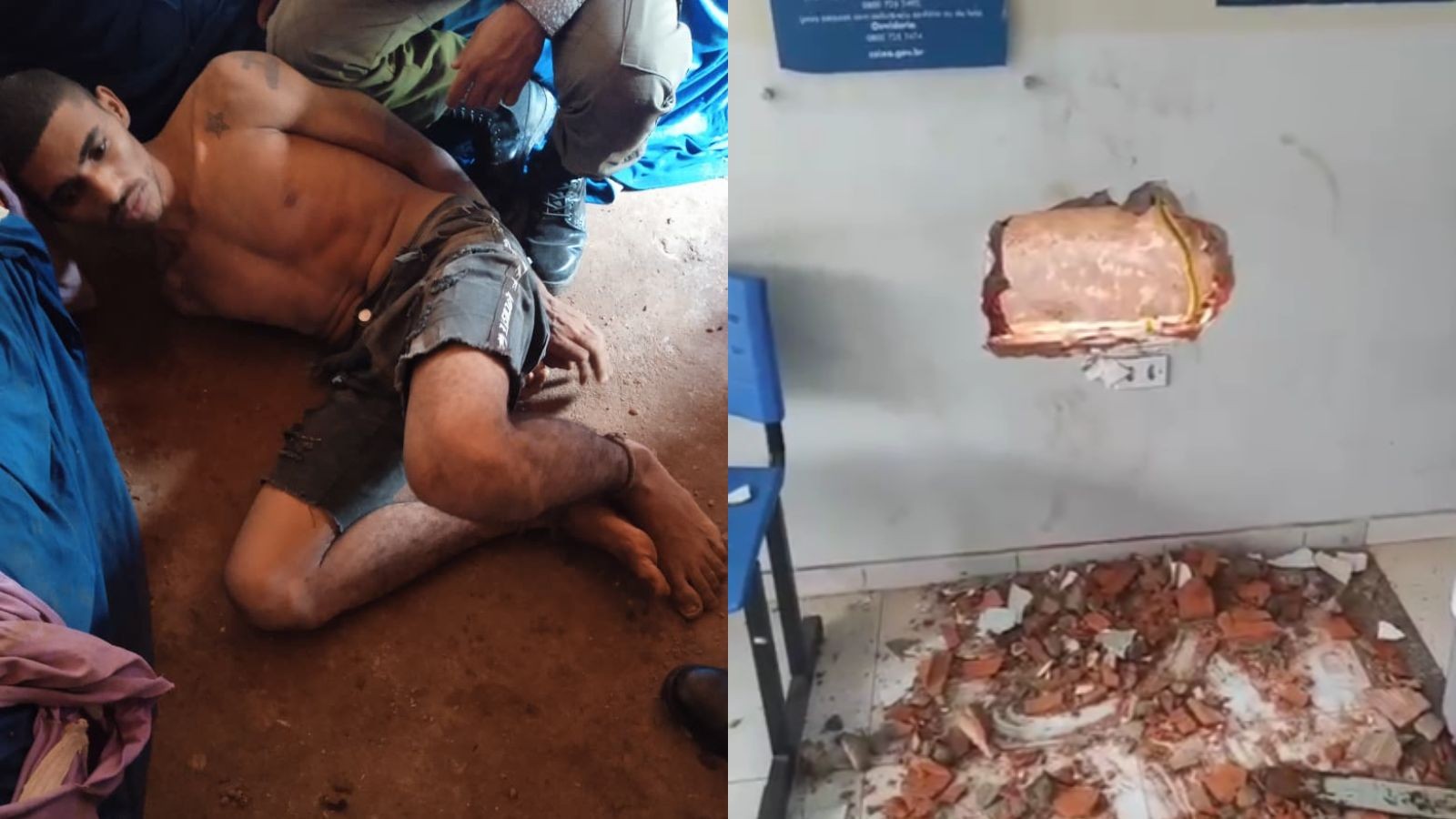 Jovem é preso após invadir comércio pelo telhado e quebrar parede de lotérica para tentar furtar