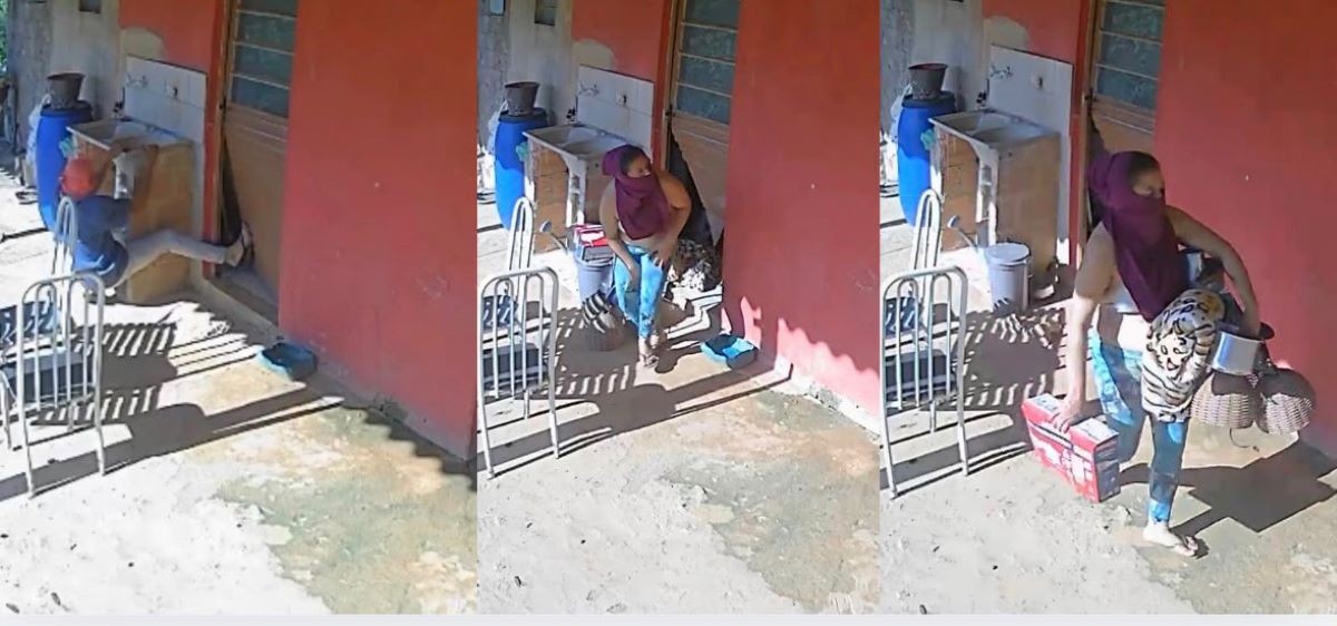 Câmeras flagram casal invadindo sítio e furtando objetos em MG