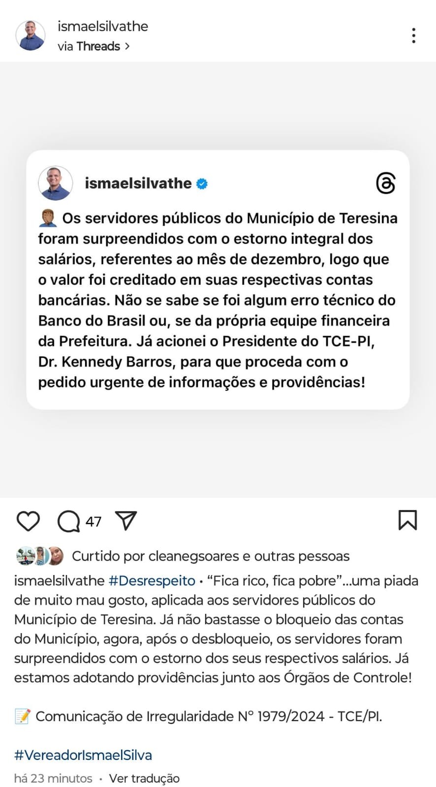 Tribunal de Justiça libera contas bancárias da Prefeitura de Teresina após bloqueio do TCE