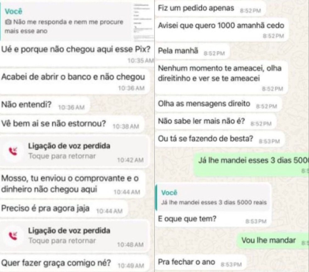 Prints mostram ação de grupo criminoso que extorquia vítimas no Piauí — Foto: Polícia Civil