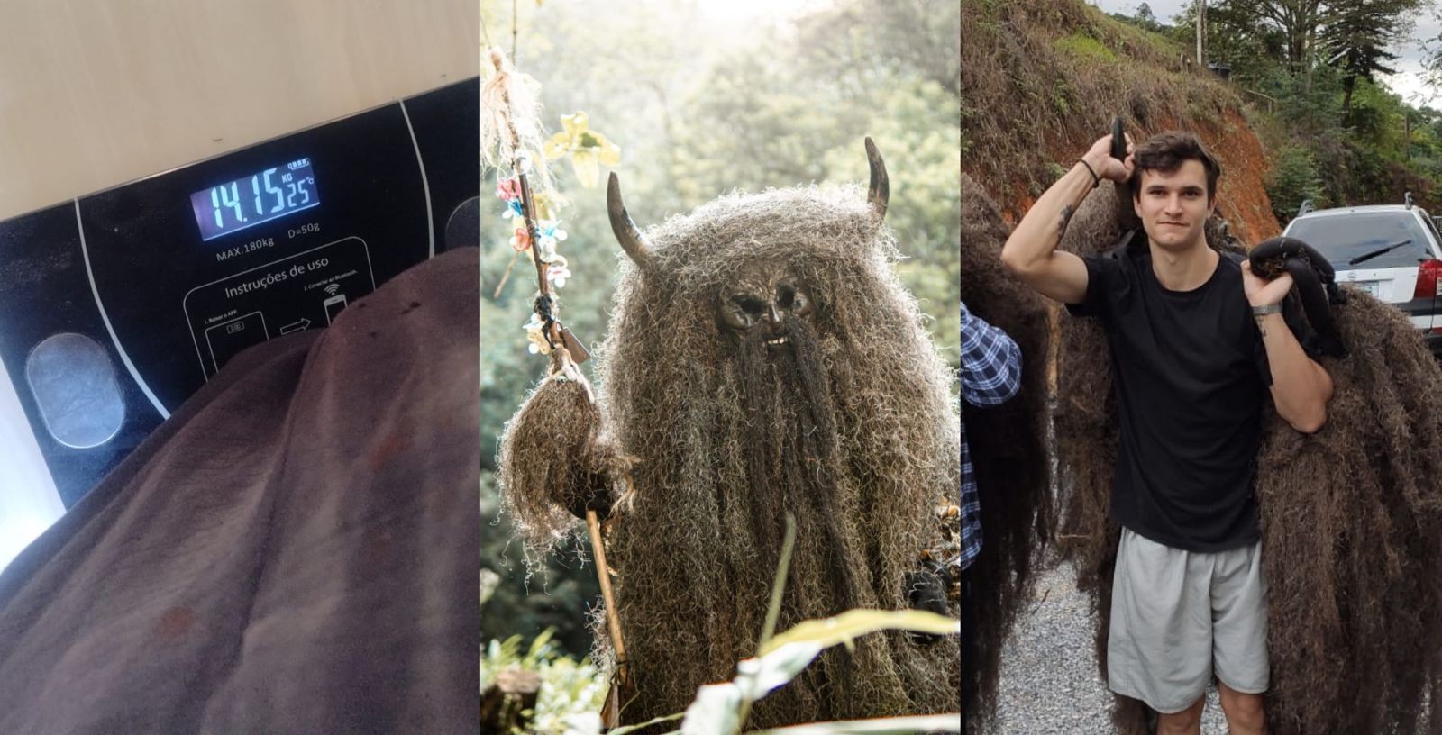 Roupa de 14 kg e rosto assustador: jovem conta como é ser Papai Noel com chifres celebrado e temido em pequena cidade de SC