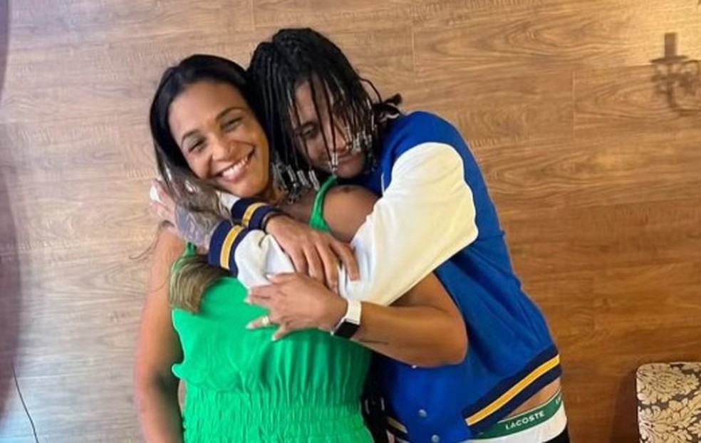 Márcia Nepomuceno e Oruam — Foto: Reprodução/Redes sociais