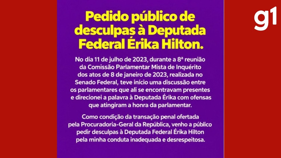 Pedido de desculpas público realizado pelo Prefeito Abilio Brunini nas redes sociais — Foto: Redes Sociais/Abilio Brunini