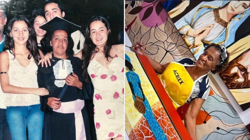 Martha entrou na faculdade aos 51 anos e se reconectou com a pintura em Fortaleza — Foto: Arquivo pessoal