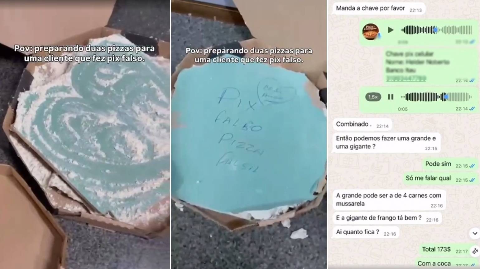 'Pizza de entulho': pizzaiolo percebe golpe do PIX em pedido e resolve 'dar o troco'; VEJA VÍDEO