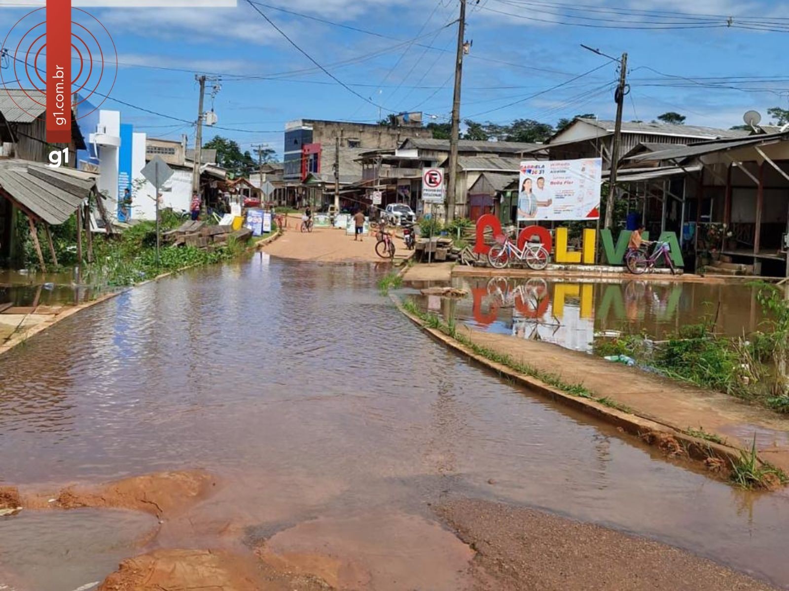 Enchente afeta mais de 100 famílias em cidade no Acre e interdita acesso à Bolívia