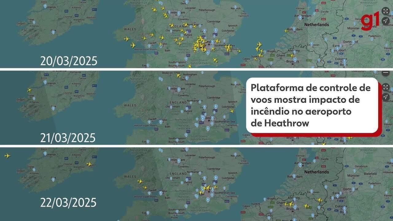 Site que monitora voos mostra espaço aéreo vazio após aeroporto de Londres fechar; VÍDEO