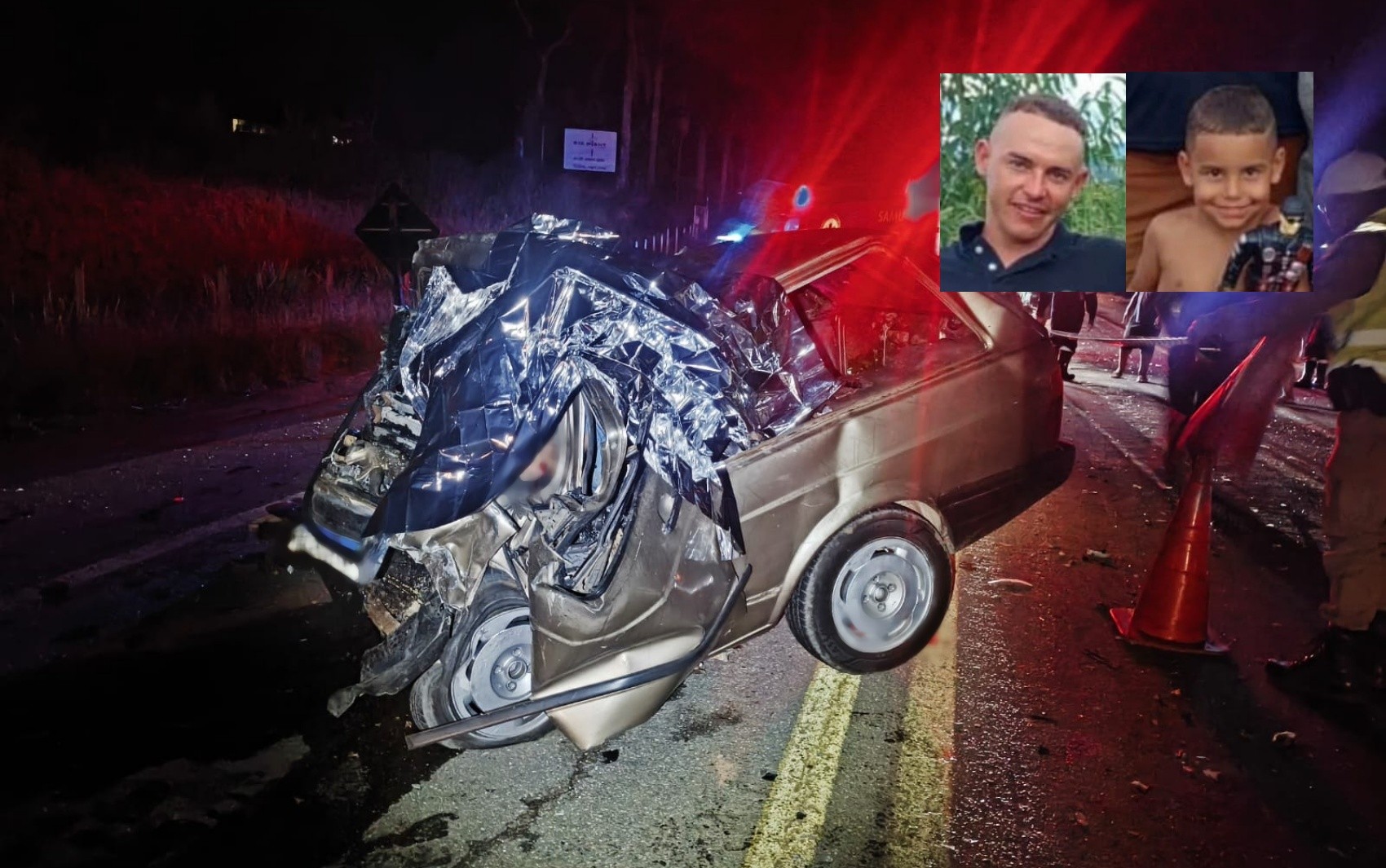 Pai e filho morrem em batida frontal entre carro e caminhão na BR-459, no Sul de Minas