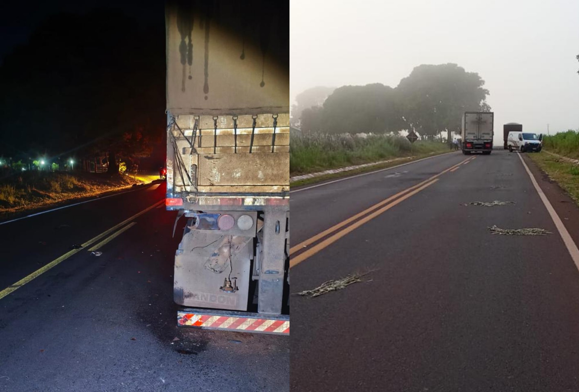 Dois adolescentes morrem após moto bater em caminhão parado na MS-386