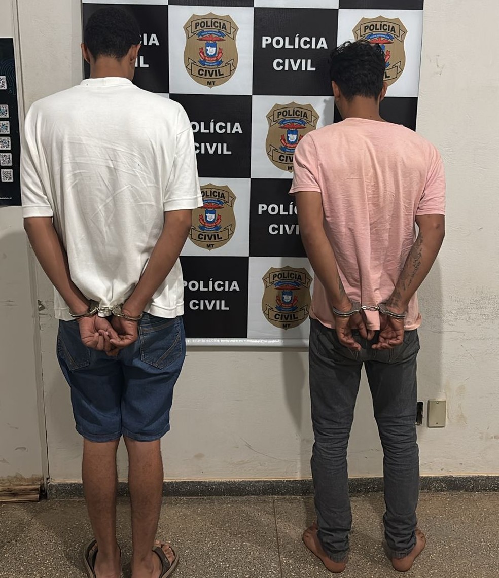 Suspeitos de assassinato são presos pela Polícia Civil em Tesouro (MT) — Foto: Reprodução