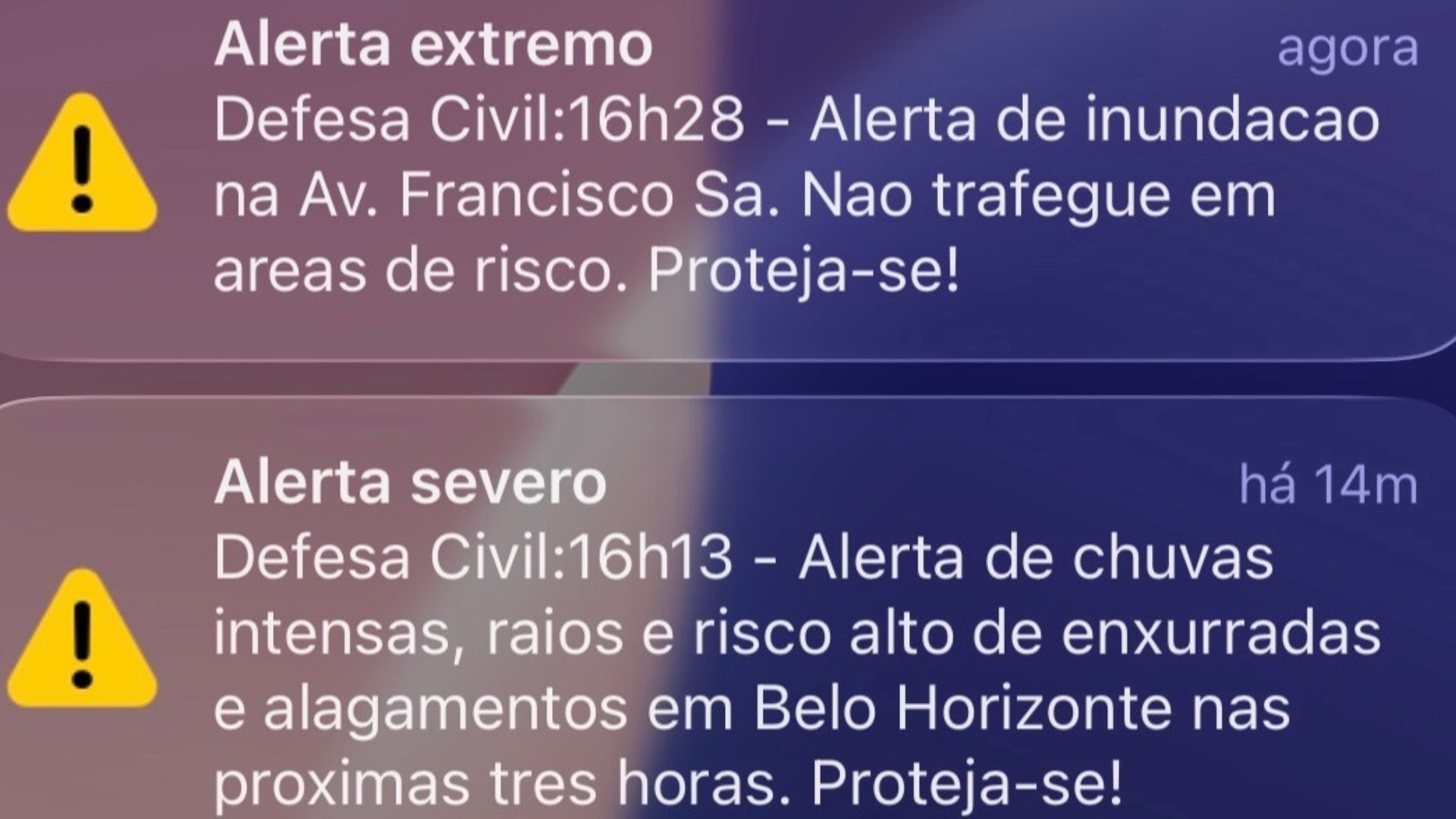 Chuva forte provoca alagamentos na Grande BH; Defesa Civil emite alertas e bloqueia avenida na capital