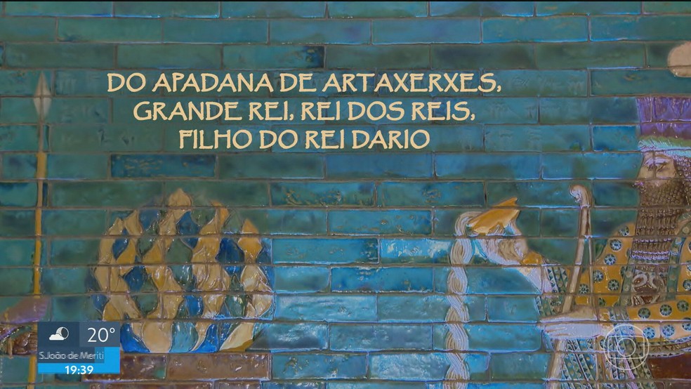 Inscrição em persa antigo escondida no Theatro Municipal do Rio é decifrada após mais de um século — Foto: Reprodução/RJ2