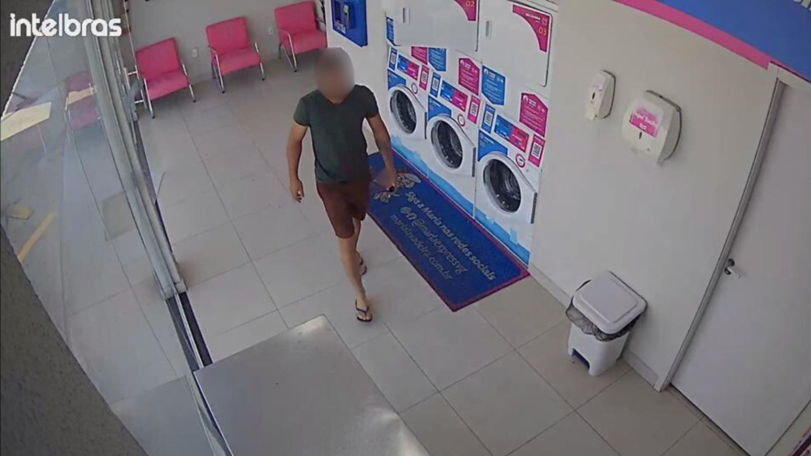 VÍDEO: homem é preso suspeito de furtar cestas de roupas 3 vezes na mesma lavanderia em MT