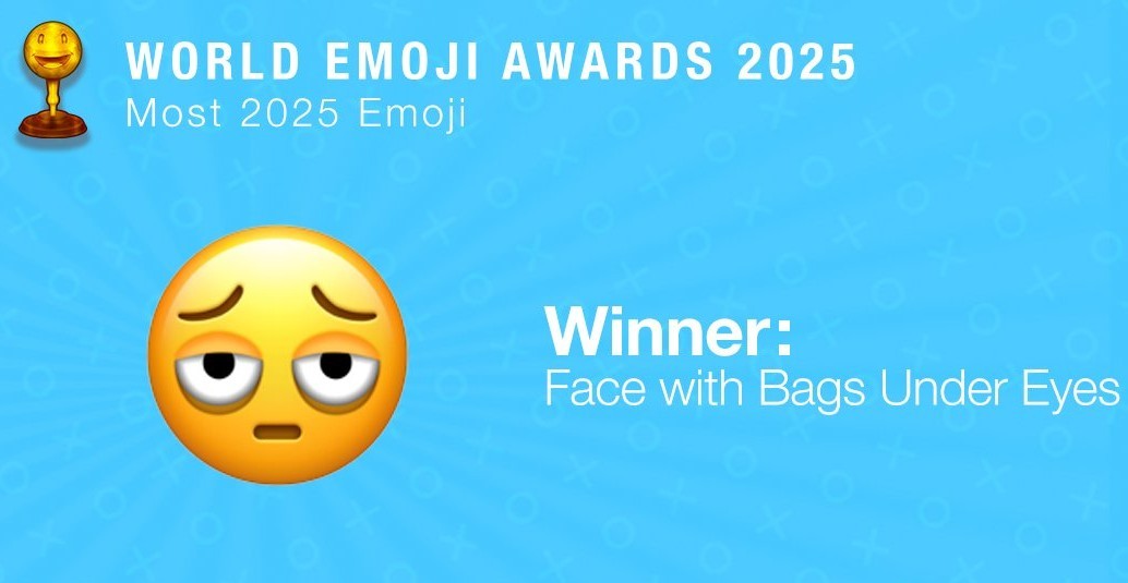 Emoji de rosto com olheiras é eleito o mais representativo de 2025