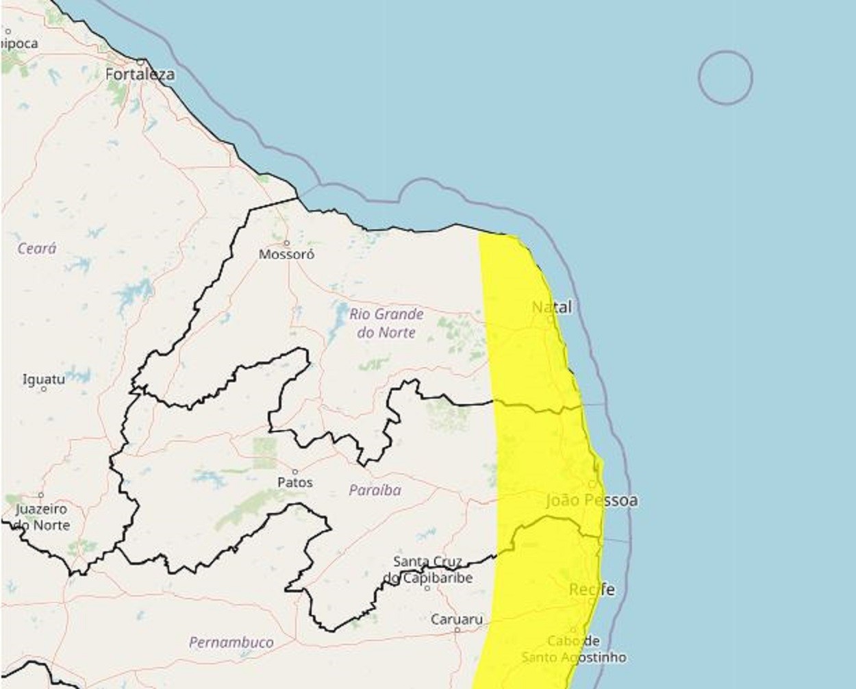 Inmet alerta para chuvas em Natal e mais 49 cidades até quinta-feira (22)