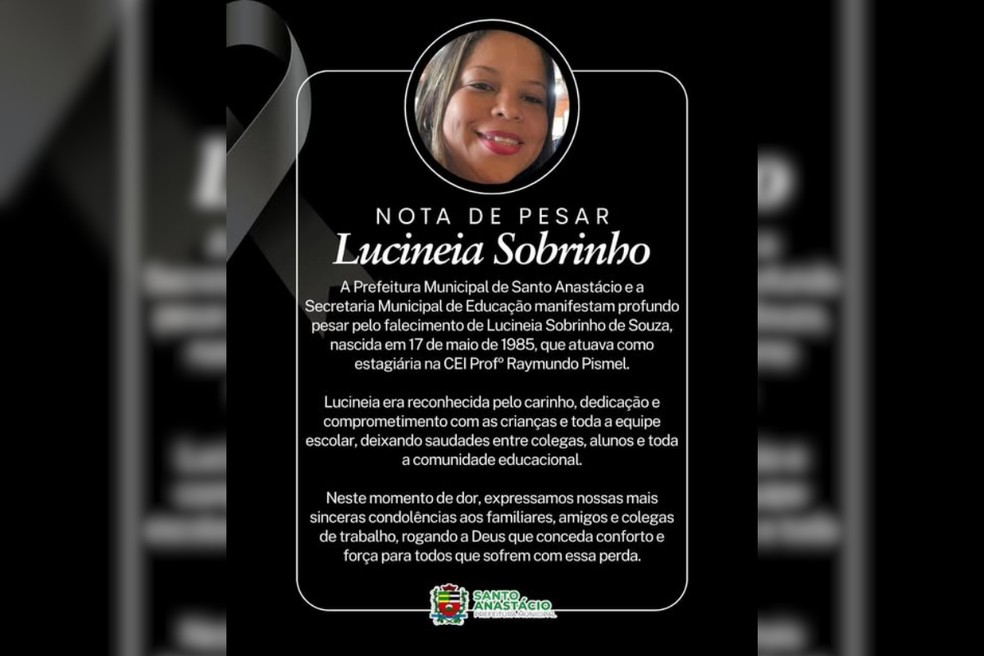 Prefeitura lamentou a morte suspeita de gripe de paciente em Santo Anastácio (SP) — Foto: Reprodução/Prefeitura