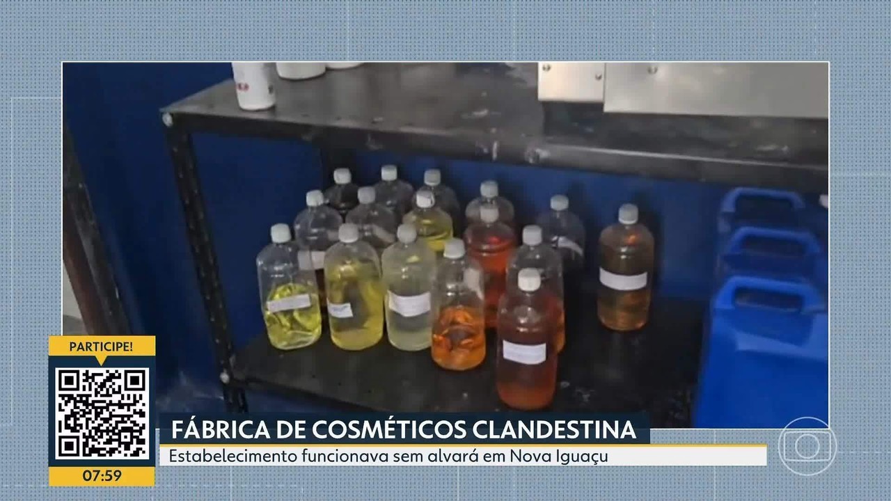 Polícia fecha fábrica clandestina de cosméticos e prende suspeito na Baixada Fluminense