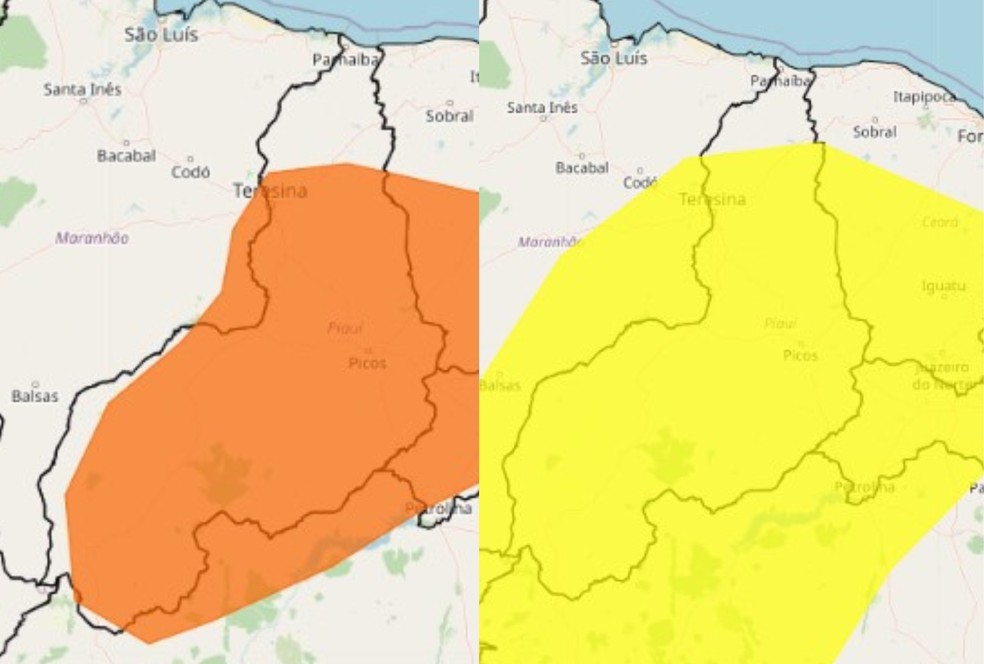 Quatro cidades do Piauí registram umidade relativa do ar abaixo de 12%, situação considerada emergencial pela OMS — Foto: Montagem g1