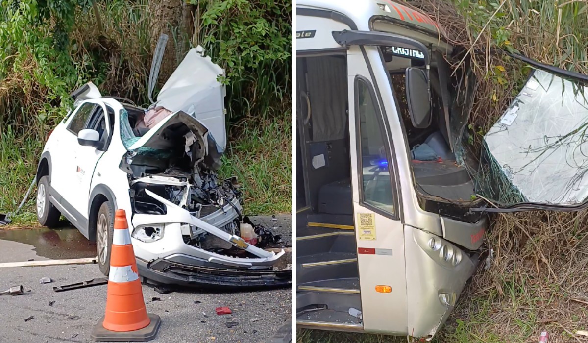 Batida entre carro e ônibus mata uma pessoa em rodovia de Itapira