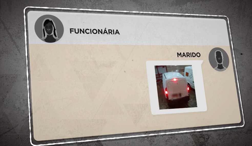 Foto de carro foi enviada por mensagem. Ele era da esposa de Fábio Espíndola. — Foto: TV Globo/Reprodução