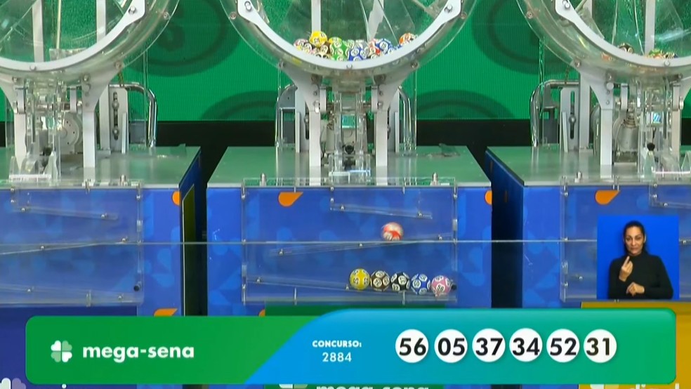 Mega-Sena, concurso 2.884. — Foto: Reprodução/Caixa