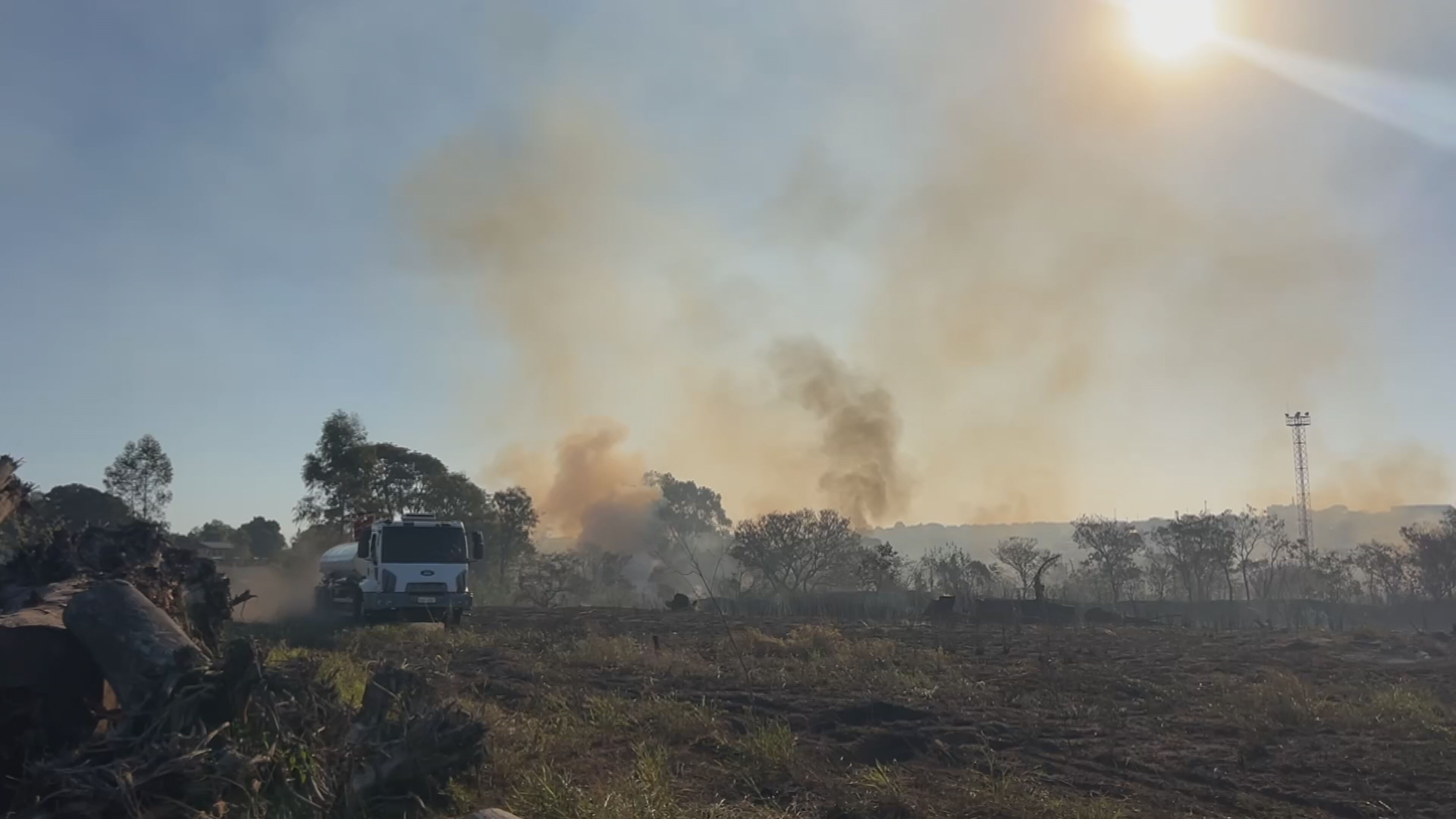 Incêndio destrói 50 mil m² de vegetação próxima ao Horto Florestal em Bauru