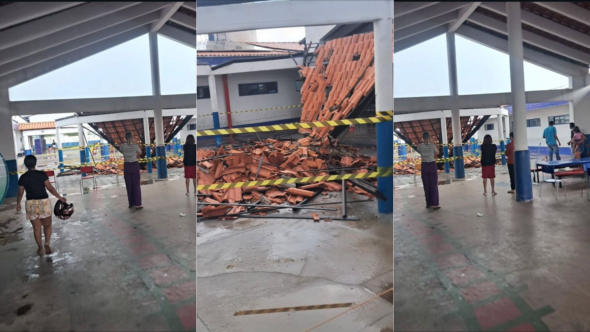 Telhado de escola infantil cai durante chuva e ventos fortes em Imperatriz; ninguém fica ferido