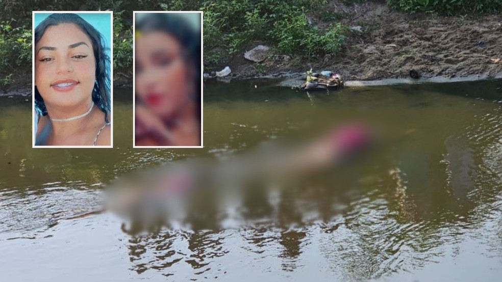 Fabíola dos Santos da Costa, de 27 anos, e a irmã, de 15 anos, foram mortas a tiros e seus corpos foram jogados no Rio Maranguapinho, em Fortaleza. — Foto: TV Verdes Mares/Reprodução