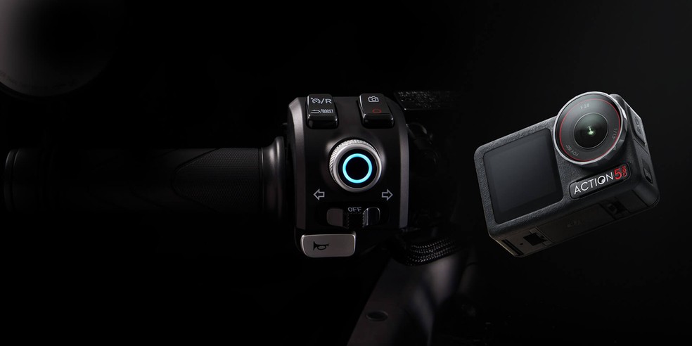 Boto no punho esquerdo permite controlar a cmera DJI Action para gravao de contedo  Foto: Divulgao | Honda