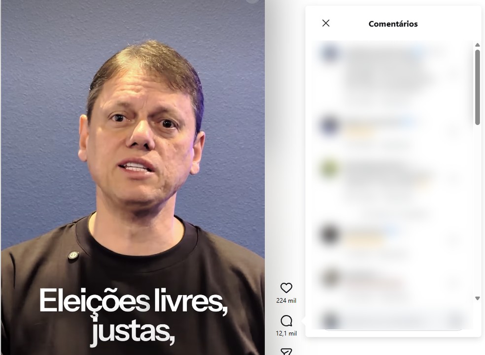 Tarcísio de Freitas comemorou prisão de Nicolás Maduro neste sábado (3). — Foto: Reprodução