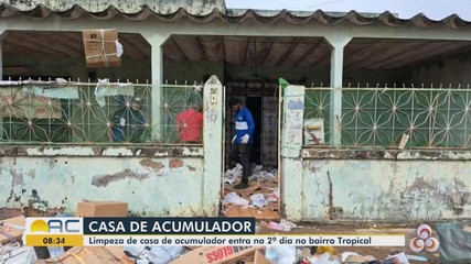Limpeza na casa de idoso acumulador entra no 2º dia em Rio Branco